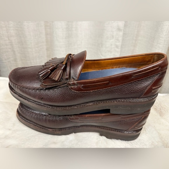 E.T. Wright men’s tassel loafers in a rich br main image 5